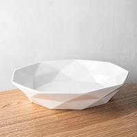 KSP Geometric Porcelain Bowl 34cm x 7cm (White)