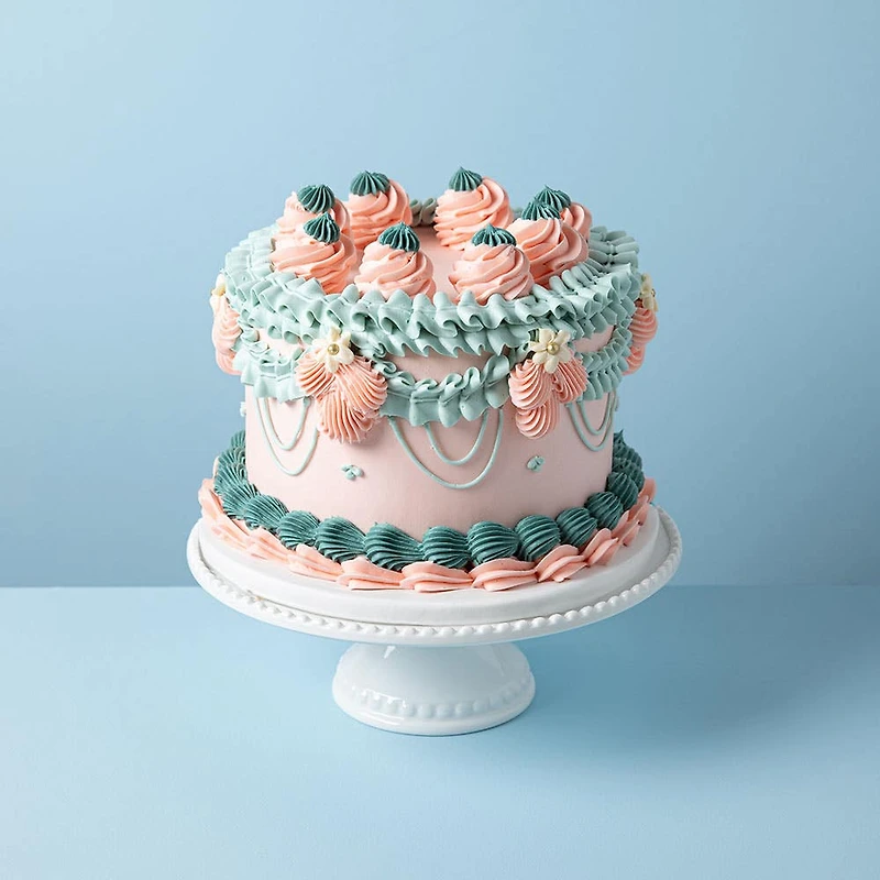 KSP Dessert Cake Plate with Glass Lid (White)