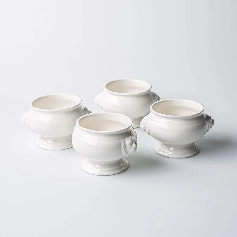 KSP Versailles Porcelain Onion Soup Bowl - Set of 4 (White)