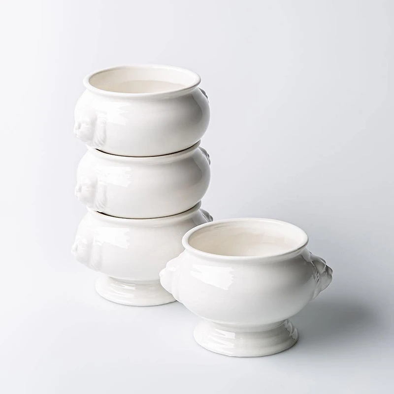 KSP Versailles Porcelain Onion Soup Bowl - Set of 4 (White)