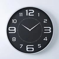Kiera Grace Decorative 'Austin' Wall Clock 18" (Silver/Black)