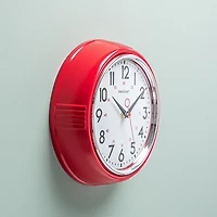 Kiera Grace Decorative 'Retro' Wall Clock Red 9.5" (Red)