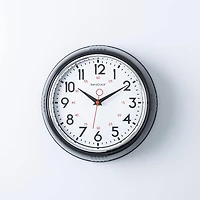 Kiera Grace Decorative 'Retro' Wall Clock 9.5" (Black)