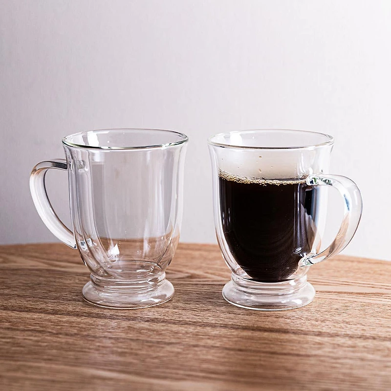 KSP Genoa Double Wall Glass Mug - Set of 2 480ml (Clear)
