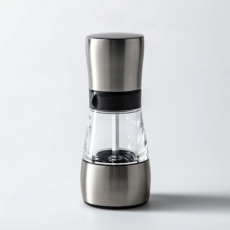 Romer & Bechtel Elite Acrylic Pepper Mill (Clear/Brushed Ss/Black)