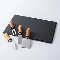 KSP Asiago Cheese Board with Knives - Set of 5 (Black)