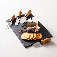 KSP Asiago Cheese Board with Knives - Set of 5 (Black)