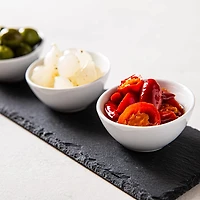 KSP Taste Porcelain Bowls with Slate Tray - Set of 4 (White)