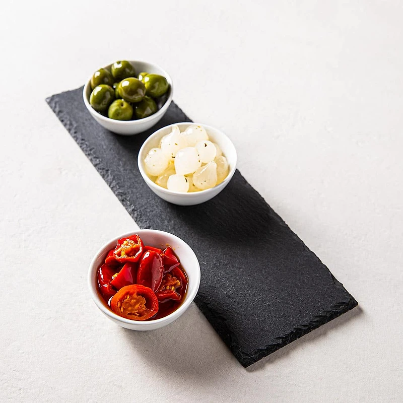 KSP Taste Porcelain Bowls with Slate Tray - Set of 4 (White)