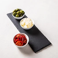 KSP Taste Porcelain Bowls with Slate Tray - Set of 4 (White)