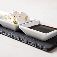 KSP Share Porcelain Bowls with Slate Tray - Set of 4 (White)