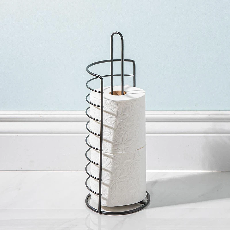Moda At Home Afton Toilet Paper Reserve-Holder (Black)