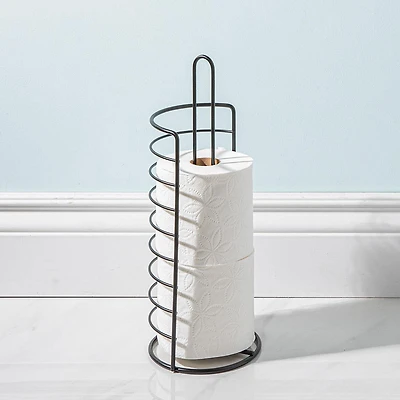 Moda At Home Afton Toilet Paper Reserve-Holder (Black)