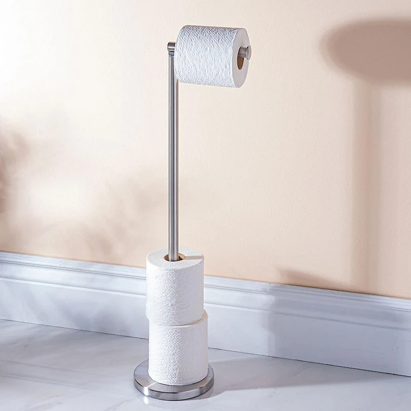 Moda At Home Lira Toilet Paper Reserve-Holder (Silver)