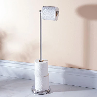 Moda At Home Lira Toilet Paper Reserve-Holder (Silver)