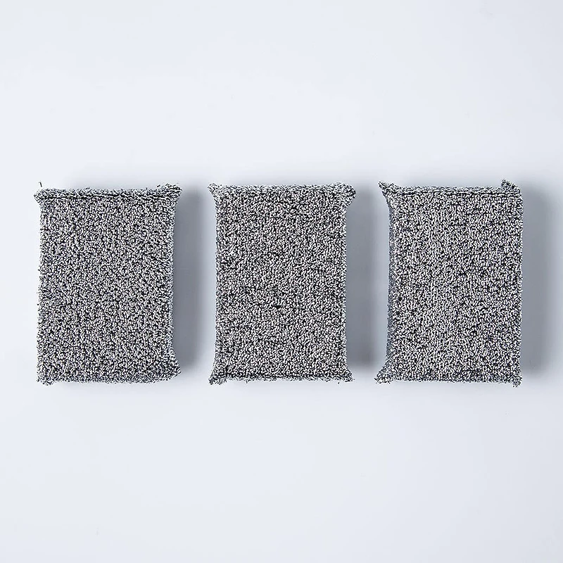 World's Best Original Non-Abrasive Gentle Sponge - Set of 3 (Silver)