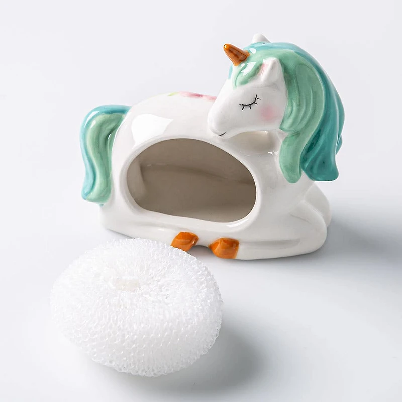 Boston Warehouse Scrubby 'Unicorn' Ceramic Scrubby Holder
