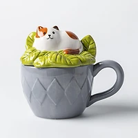 Boston Warehouse Flea Market Shaped 'Cat' Mug with Lid