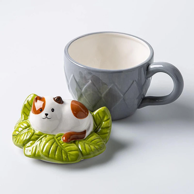 Boston Warehouse Flea Market Shaped 'Cat' Mug with Lid