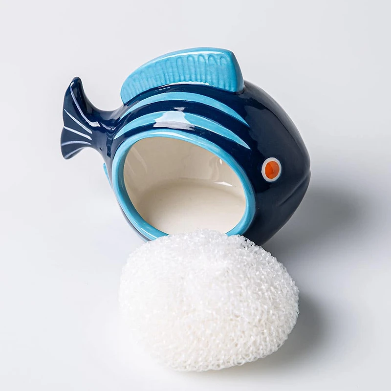 Boston Warehouse Scrubby 'Fish' Ceramic Scrubby Holder
