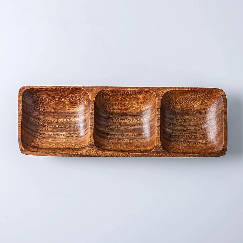 KSP Tala Acacia Wood 3-Section Serving Tray 38 x 13 x 4 cm