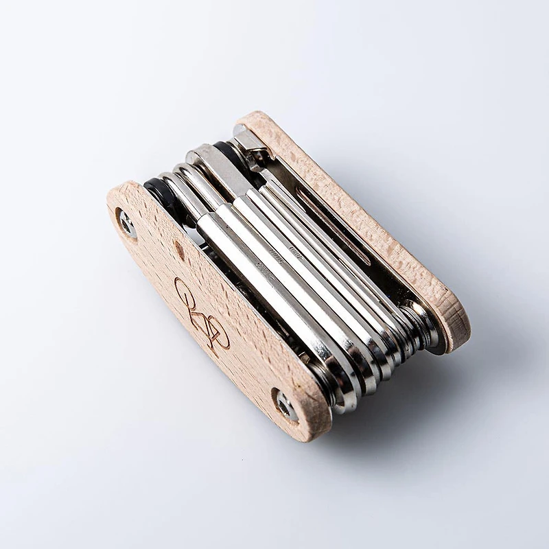 Kikkerland Fiets 16-In-1 Bike Tool (Beechwood)