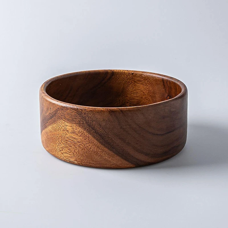 KSP Tala Acacia Wood Round Straight Bowl Large 26 x 26 x 10 cm