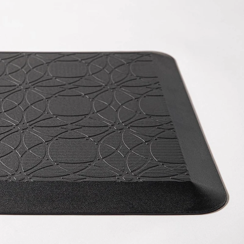 KSP Comfort 'Geometric Floral' Anti-Fatigue Mat 51x91cm (Black)
