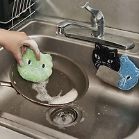 Kikkerland Kitty Scrub Sponge - Set of 3