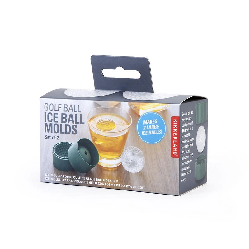 Kikkerland Fairway Golf Ball Reusable Ice Mold - Set of 2 (Green)