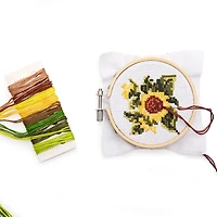 Kikkerland Cross Stitch 'Sunflower' Mini Embroidery Kit
