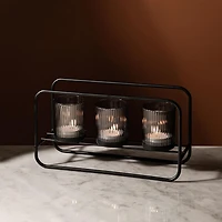 KSP Horizon '3-Lite' Iron Candle Holder (Black/Smoke)