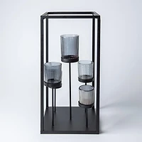 KSP Elevate '5-Lite' Iron Candleholder 17" H (Black/Smoke)
