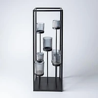 KSP Elevate '7-Lite' Iron Candleholder 24" H (Black/Smoke)