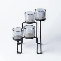 KSP Quartet '4-Lite' Iron Candleholder (Black/Smoke)