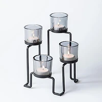 KSP Quartet '4-Lite' Iron Candleholder (Black/Smoke)