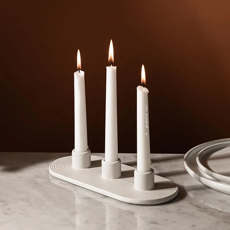 KSP Radiant '3-Lite' Ceramic Taper Candle Holder