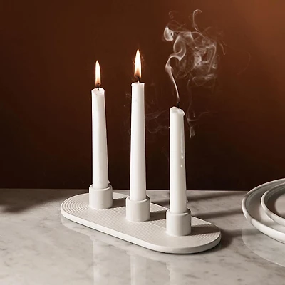 KSP Radiant '3-Lite' Ceramic Taper Candle Holder