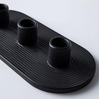 KSP Radiant '3-Lite' Ceramic Taper Candle Holder (Black)