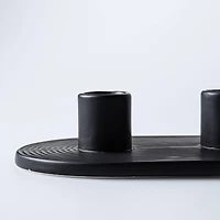 KSP Radiant '3-Lite' Ceramic Taper Candle Holder (Black)