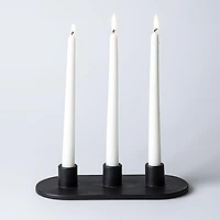 KSP Radiant '3-Lite' Ceramic Taper Candle Holder (Black)