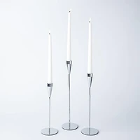 KSP Trinity Metal Taper Candle Holder - Set of 3 (Silver)