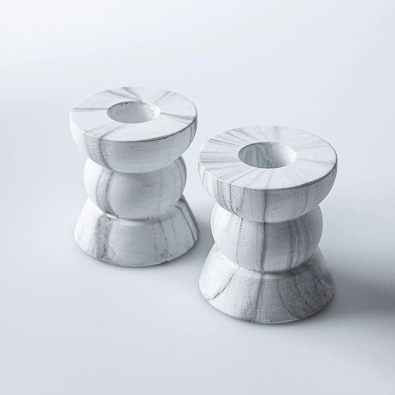 KSP Carrera 'Marble' Cement Taper Candle Holder