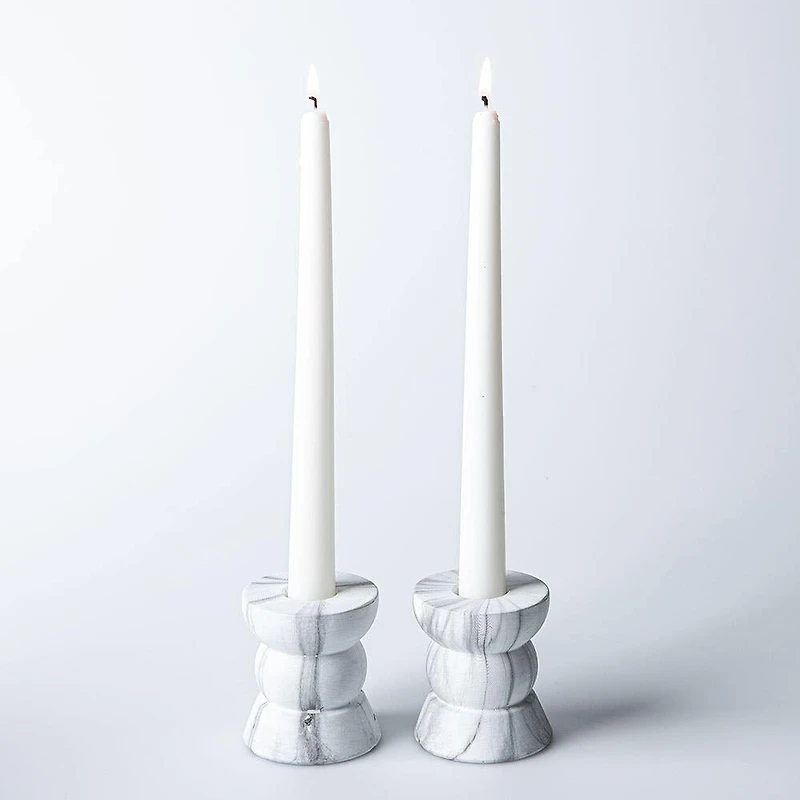 KSP Carrera 'Marble' Cement Taper Candle Holder
