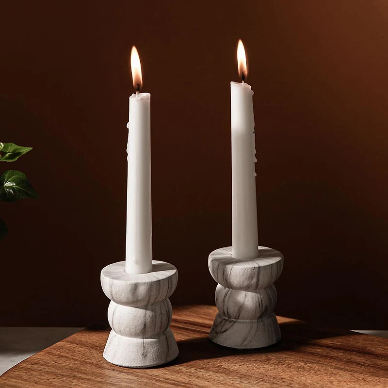 KSP Carrera 'Marble' Cement Taper Candle Holder