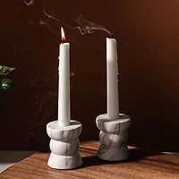 KSP Carrera 'Marble' Cement Taper Candle Holder