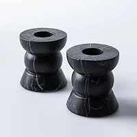 KSP Carrera 'Marble' Cement Taper Candle Holder - Set of 2 (Black)