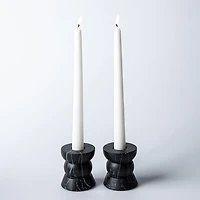 KSP Carrera 'Marble' Cement Taper Candle Holder - Set of 2 (Black)