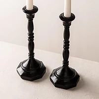 KSP Majestic Resin Taper Candleholder - Set of 2 (Black)