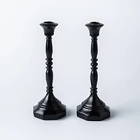 KSP Majestic Resin Taper Candleholder - Set of 2 (Black)